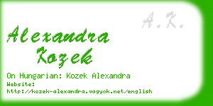 alexandra kozek business card